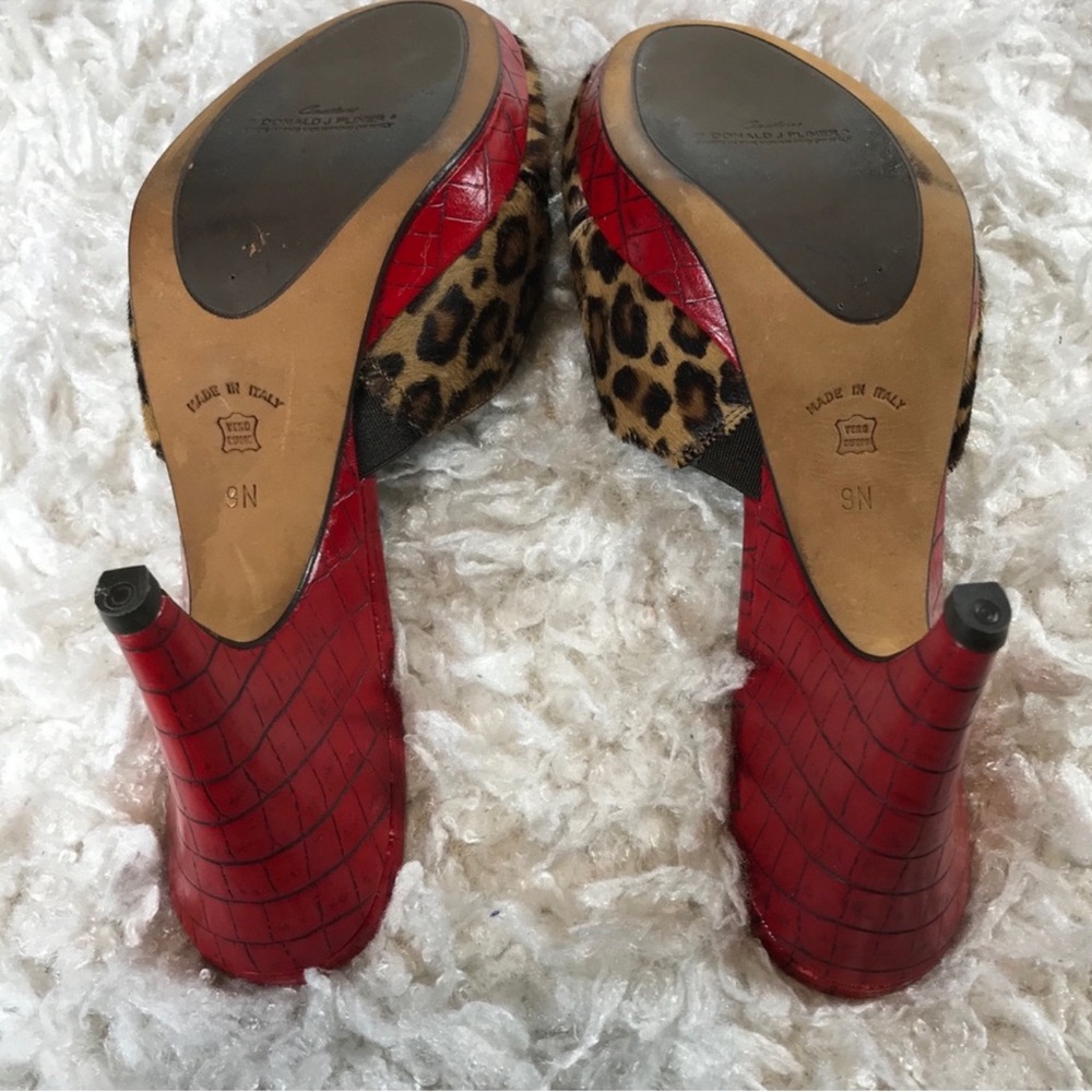 Donald J. Pliner Couture Vintage All Leather Leopard pin up heels - Picture 11 of 15